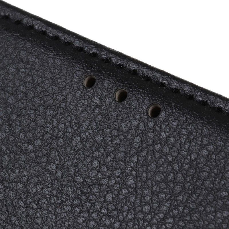 Leren Hoesje Huawei Y6 2019 Wit Zwart Telefoonhoesje Traditioneel Kunstleer