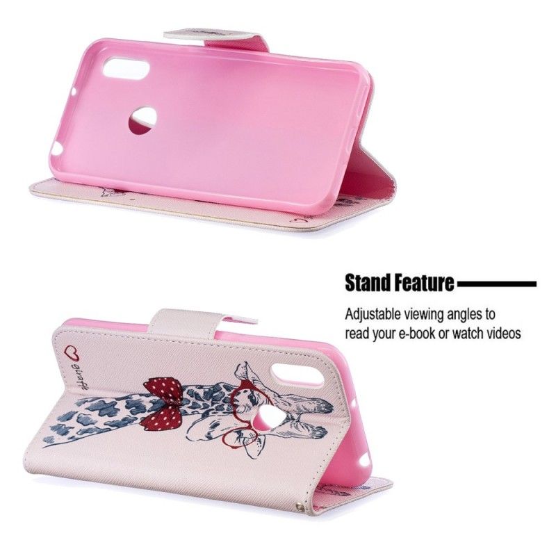 Leren Hoesje voor Huawei Y6 2019 Nerdgiraf