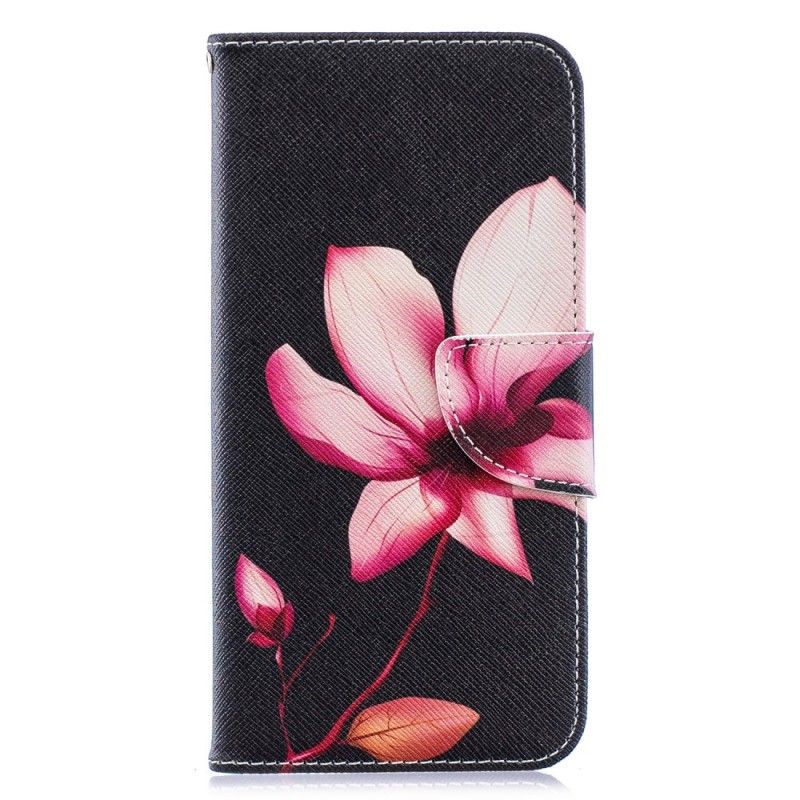 Leren Hoesje voor Huawei Y6 2019 Roze Bloem