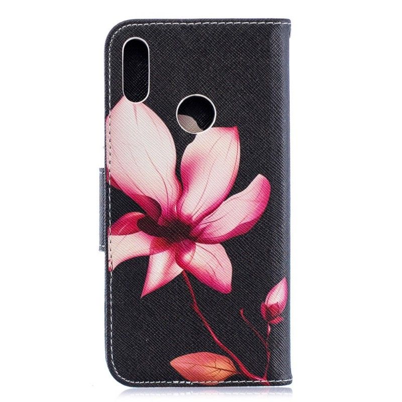 Leren Hoesje voor Huawei Y6 2019 Roze Bloem