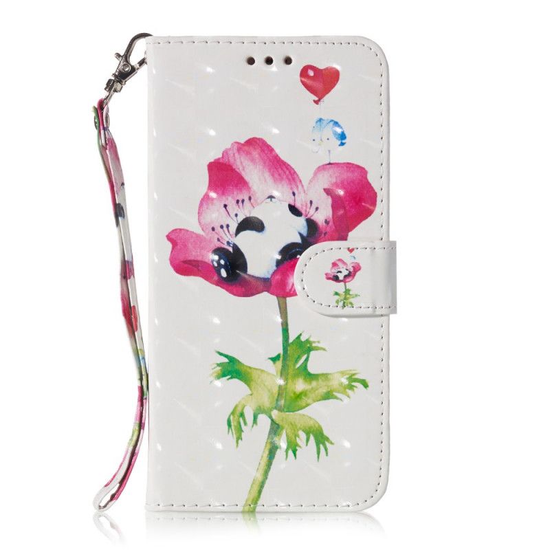 Leren Hoesje voor Huawei Y6 2019 Slapende Panda