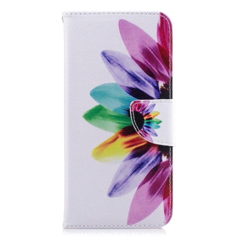 Flip Case Leren Huawei P Smart Plus Aquarelbloem