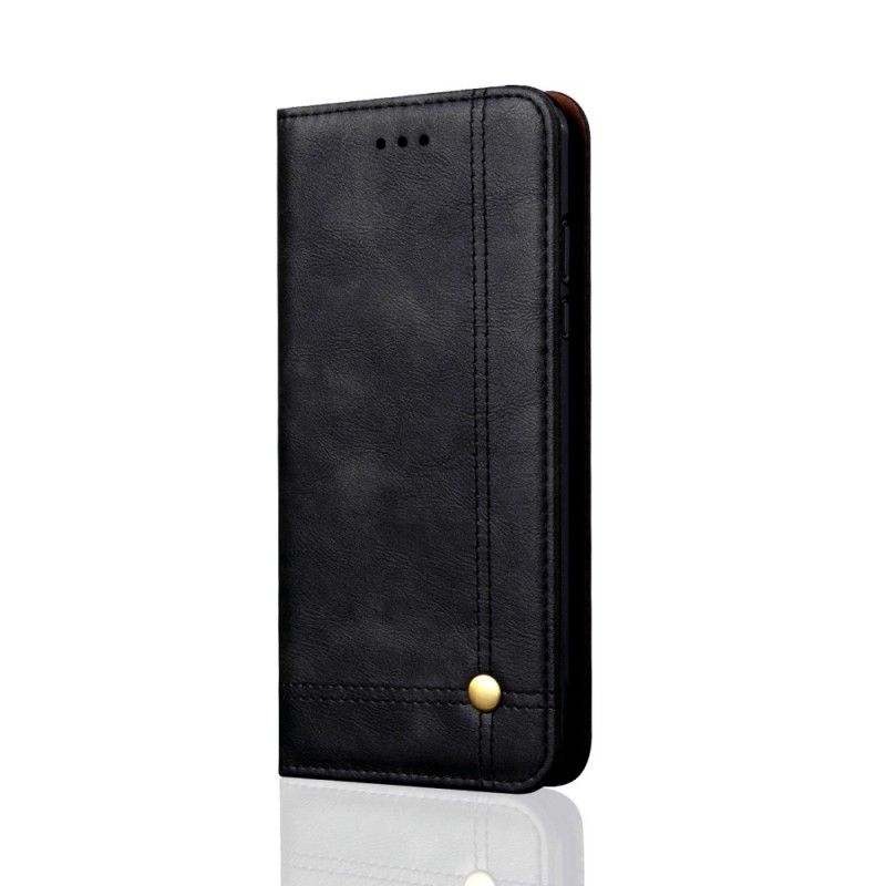 Folio-hoesje Huawei P Smart Plus Rood Zwart Gestikt Leereffect