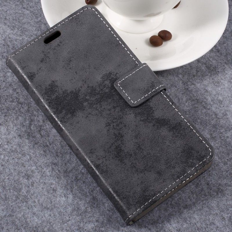 Bescherming Hoesje Samsung Galaxy XCover 4S / 4 Donkerblauw Grijs Vintage Leereffect