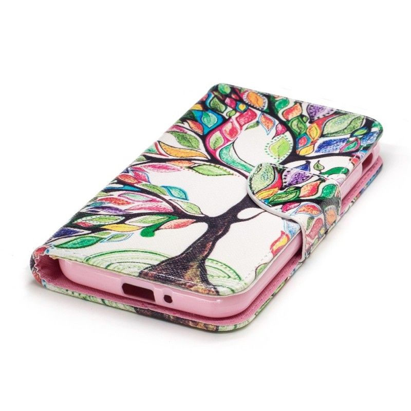 Leren Hoesje voor Samsung Galaxy XCover 4S / 4 Gekleurde Boom