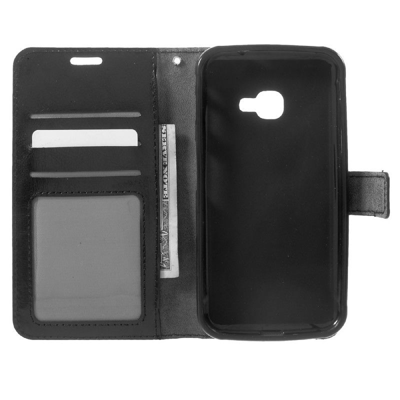 Leren Hoesje voor Samsung Galaxy XCover 4S / 4 Rood Zwart Leereffect