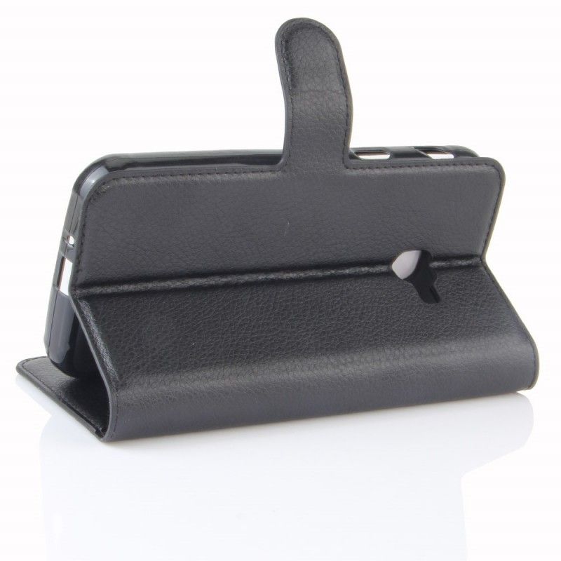 Leren Hoesje voor Samsung Galaxy XCover 4S / 4 Wit Zwart Klassiek