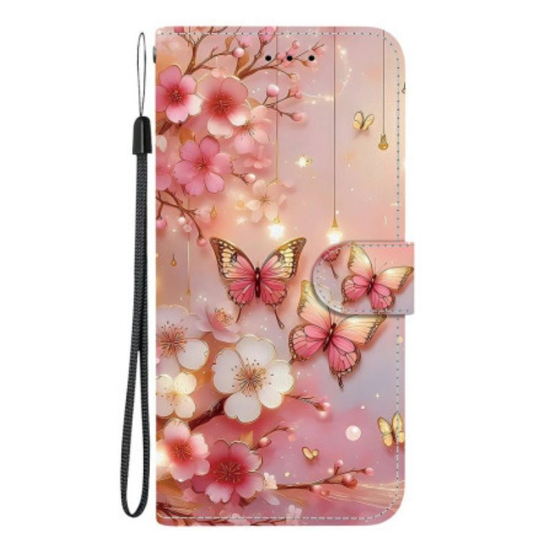 Flip Case Leren Xiaomi Redmi Note 15 Pro 5g Lantaarnvlinders