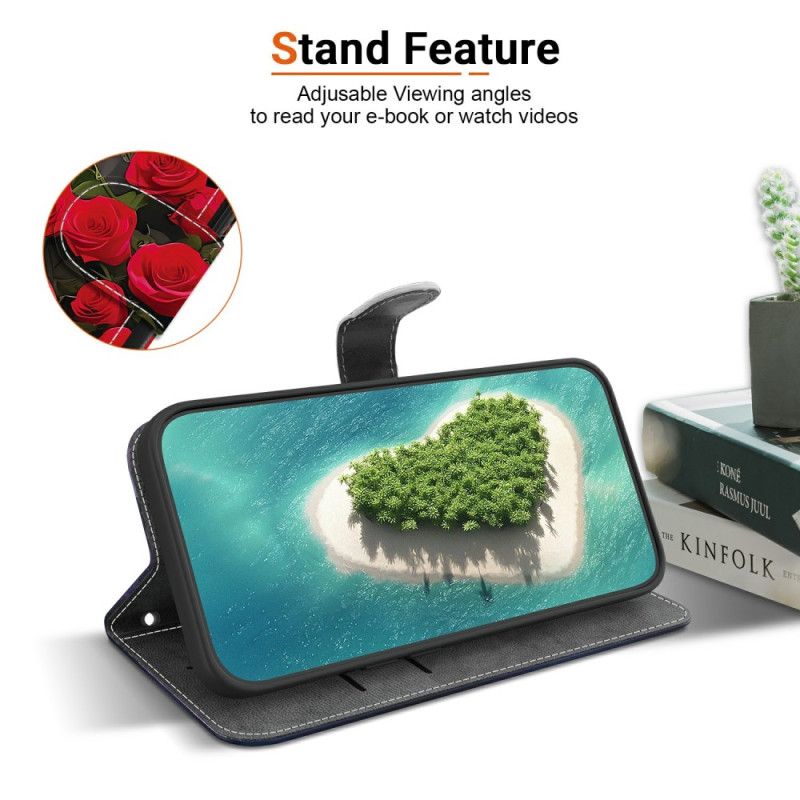 Flip Case Leren Xiaomi Redmi Note 15 Pro 5g Parelroze Vlinder