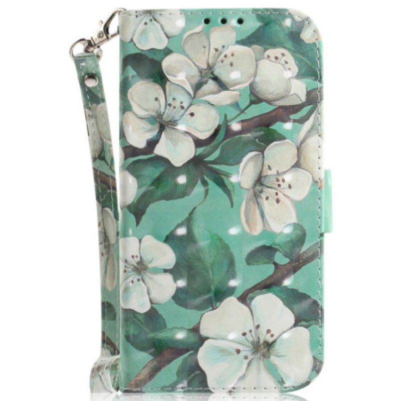 Folio-hoesje Xiaomi Redmi Note 15 Pro 5g Aquarelbloemen Met Bandjes