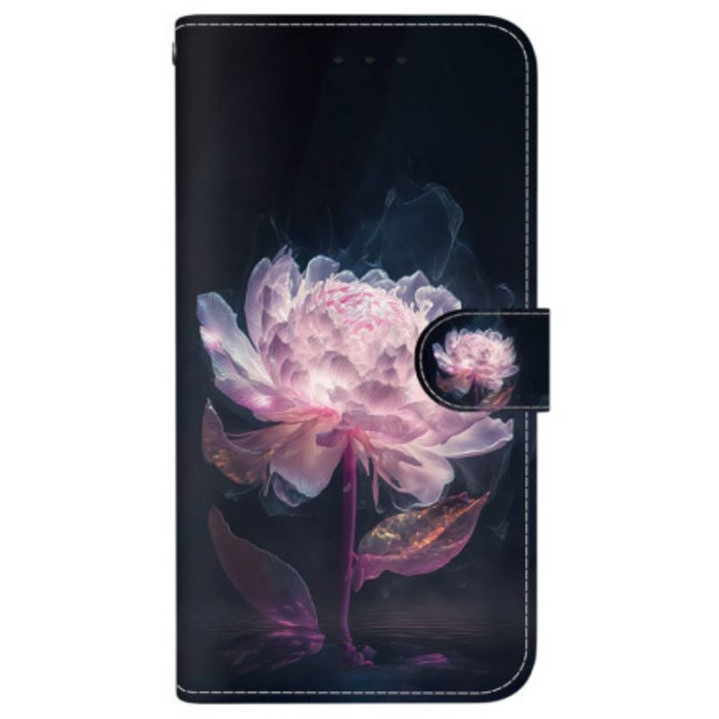 Folio-hoesje Xiaomi Redmi Note 15 Pro 5g Paarse Pioenroos