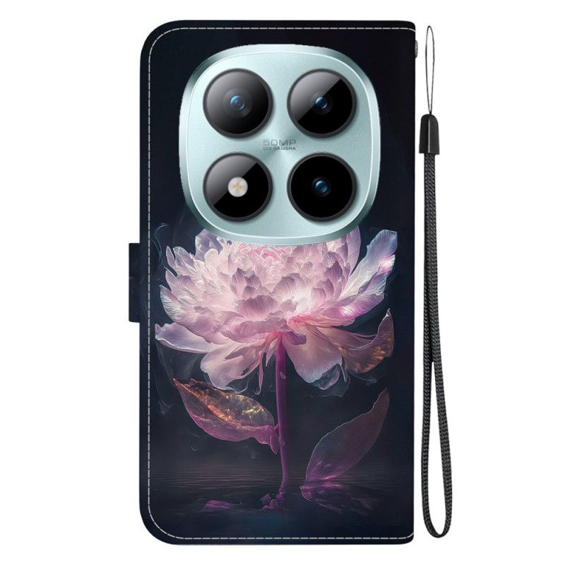 Folio-hoesje Xiaomi Redmi Note 15 Pro 5g Paarse Pioenroos