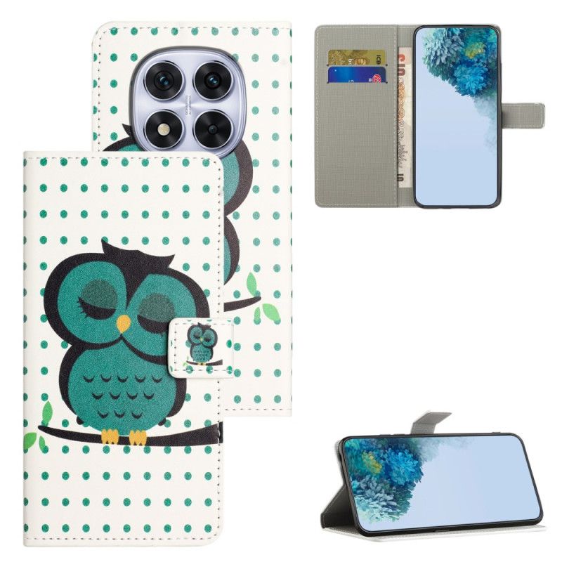 Folio-hoesje Xiaomi Redmi Note 15 Pro 5g Telefoonhoesje Slapende Uil