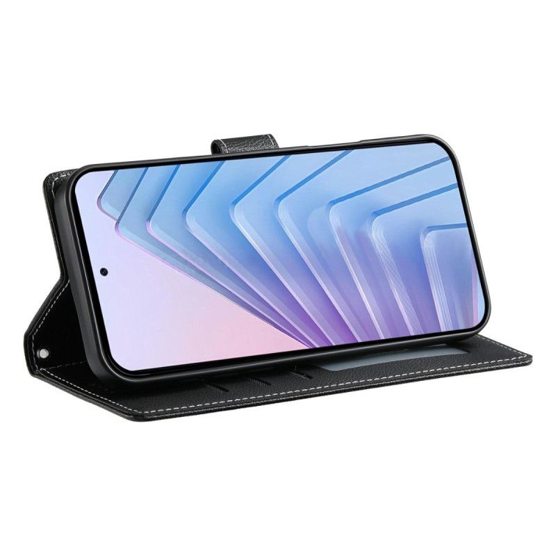 Leren Hoesje Voor Xiaomi Redmi Note 15 Pro 5g Effen Kunstleer