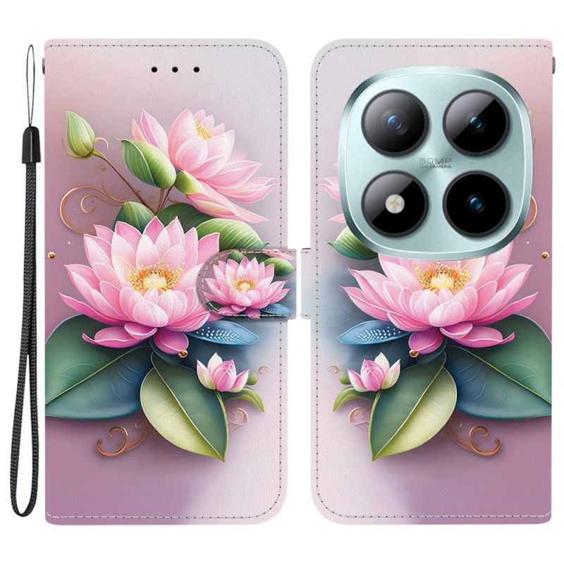 Leren Hoesje Voor Xiaomi Redmi Note 15 Pro 5g Lotuspatroon