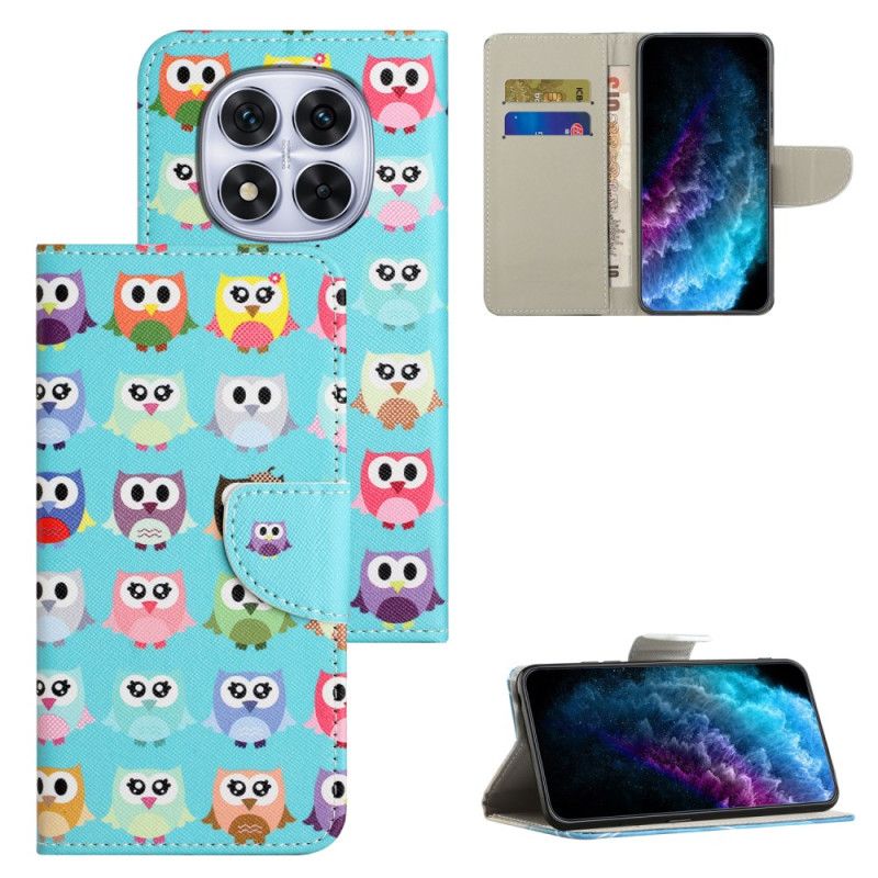 Leren Hoesje Voor Xiaomi Redmi Note 15 Pro 5g Uilen