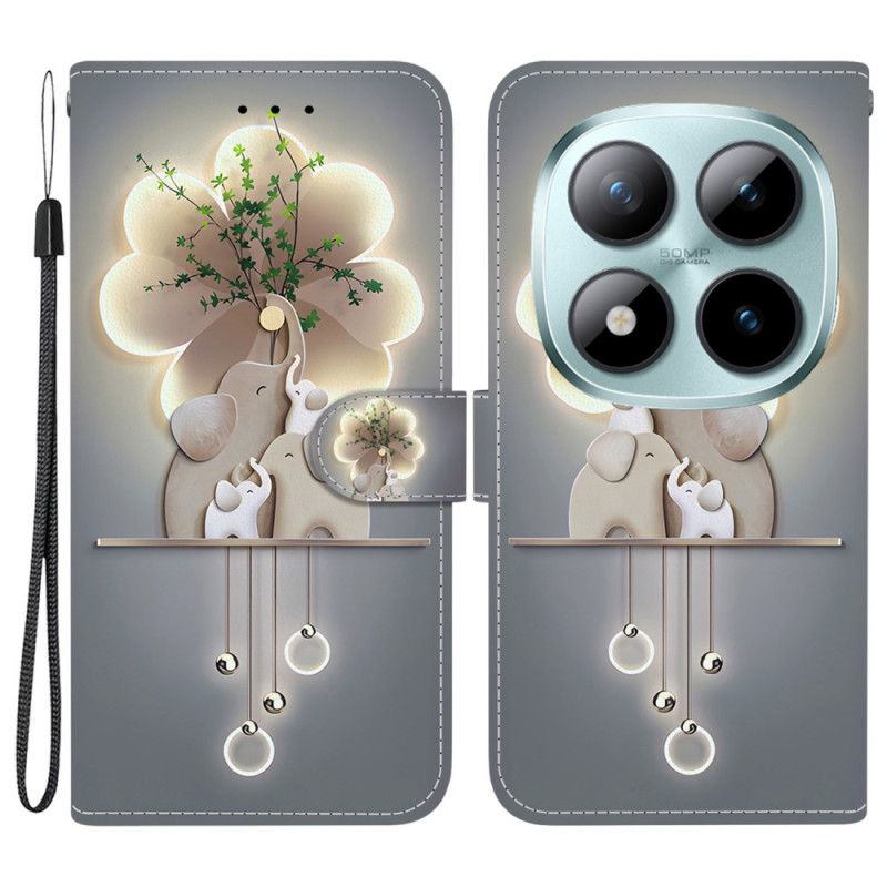 Leren Hoesje Xiaomi Redmi Note 15 Pro 5g Drie Olifanten Bescherming Hoesje