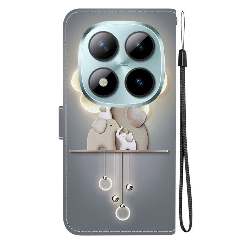 Leren Hoesje Xiaomi Redmi Note 15 Pro 5g Drie Olifanten Bescherming Hoesje