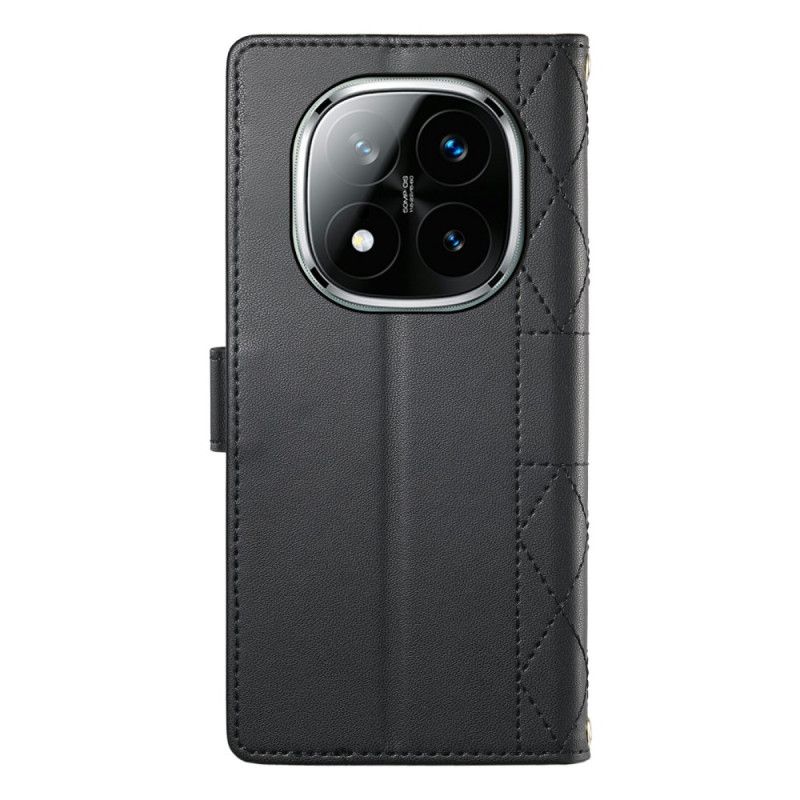 Leren Hoesje Xiaomi Redmi Note 15 Pro 5g Gewatteerd Met Bandjes