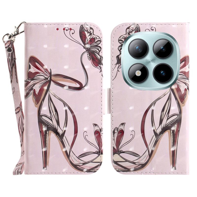 Leren Hoesje Xiaomi Redmi Note 15 Pro 5g Hoge Hakken Met Bandjes Bescherming Hoesje