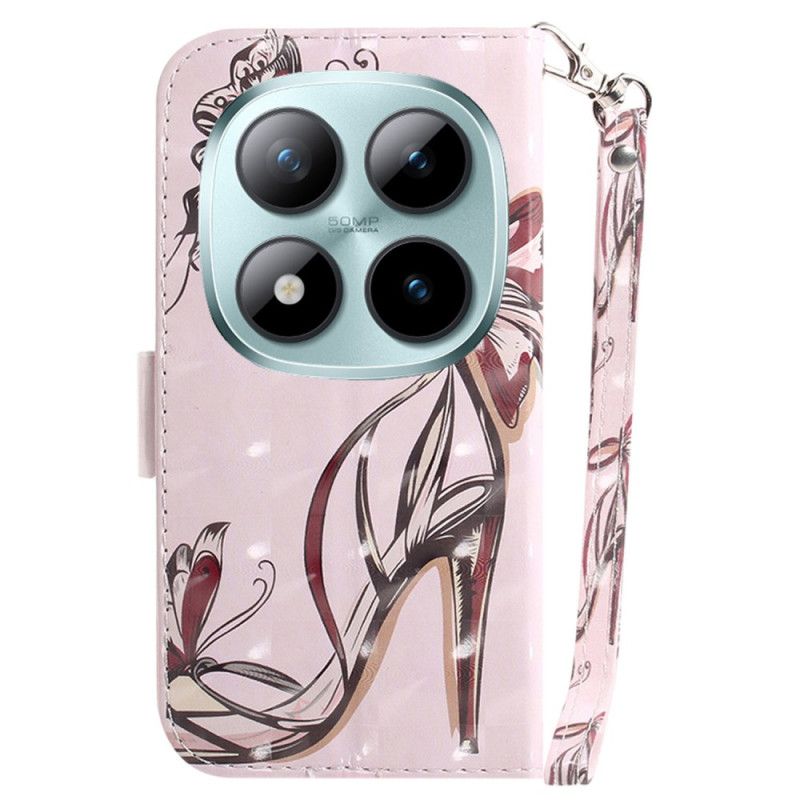 Leren Hoesje Xiaomi Redmi Note 15 Pro 5g Hoge Hakken Met Bandjes Bescherming Hoesje