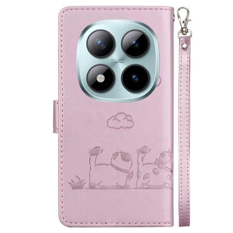 Leren Hoesje Xiaomi Redmi Note 15 Pro 5g Kattenscène Bescherming Hoesje