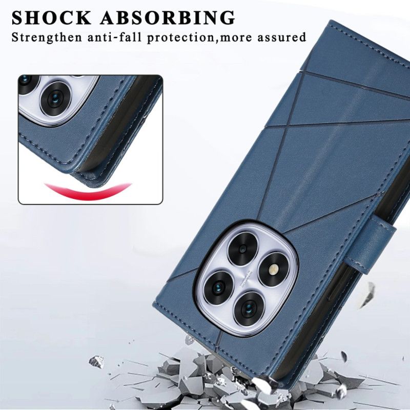 Leren Hoesje Xiaomi Redmi Note 15 Pro 5g Lijnen Bescherming Hoesje