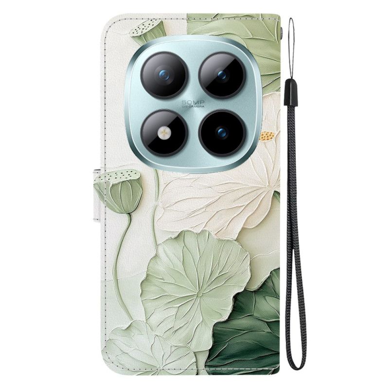 Leren Hoesje Xiaomi Redmi Note 15 Pro 5g Lotuspatroon Bescherming Hoesje