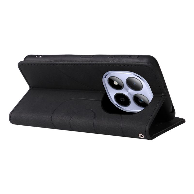 Leren Hoesje Xiaomi Redmi Note 15 Pro 5g Tweekleurig Golvend Bescherming Hoesje