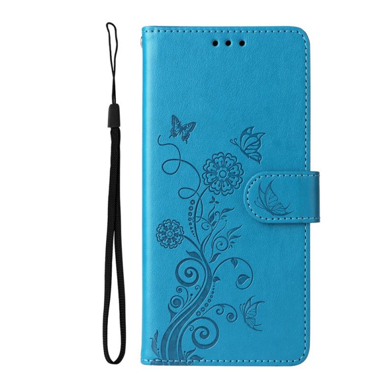 Leren Hoesje Xiaomi Redmi Note 15 Pro 5g Vlinders En Bloemen Bescherming Hoesje