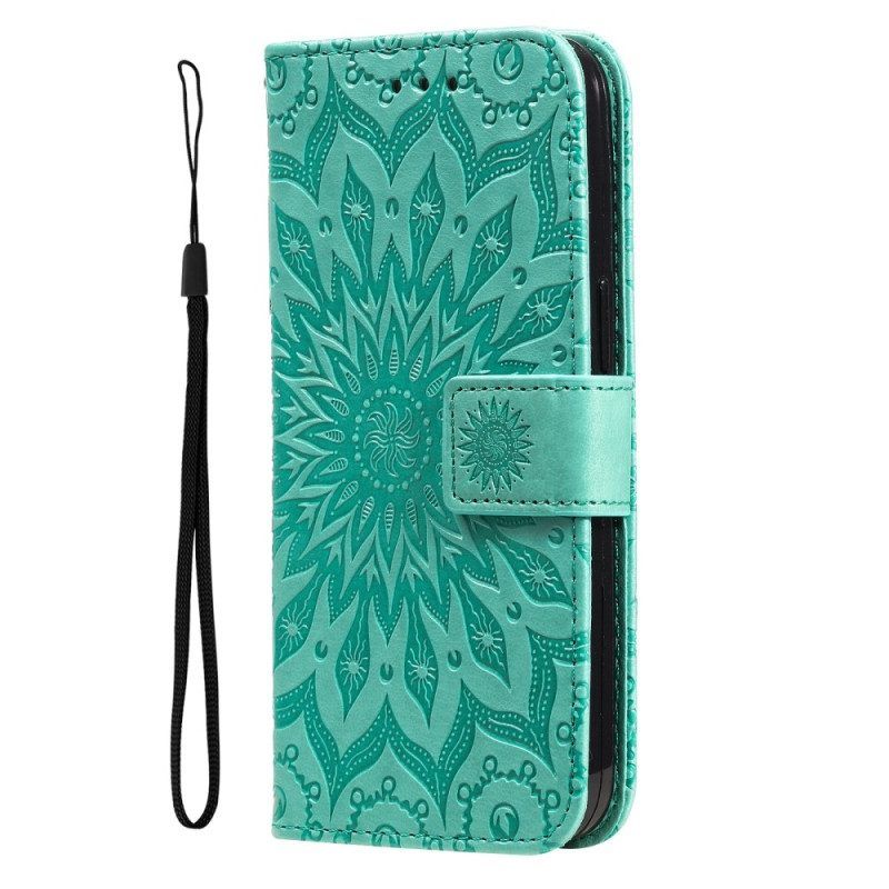 Folio-hoesje voor Honor Magic 5 Lite Mandala Zon Met Lanyard