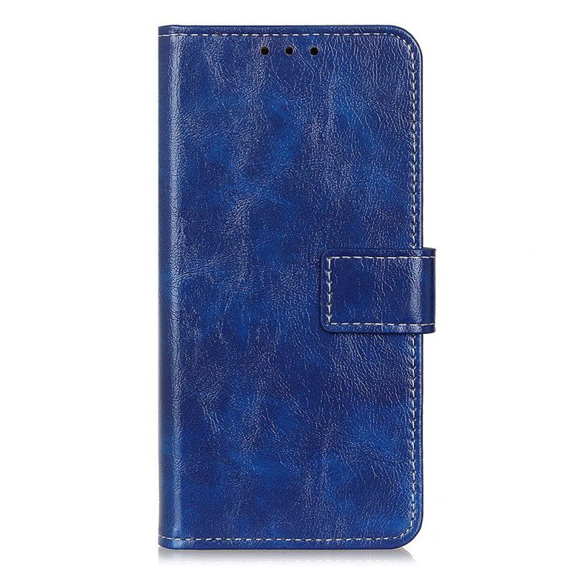 Leren Hoesje voor Honor Magic 5 Lite Gelakt Met Zichtbare Naden