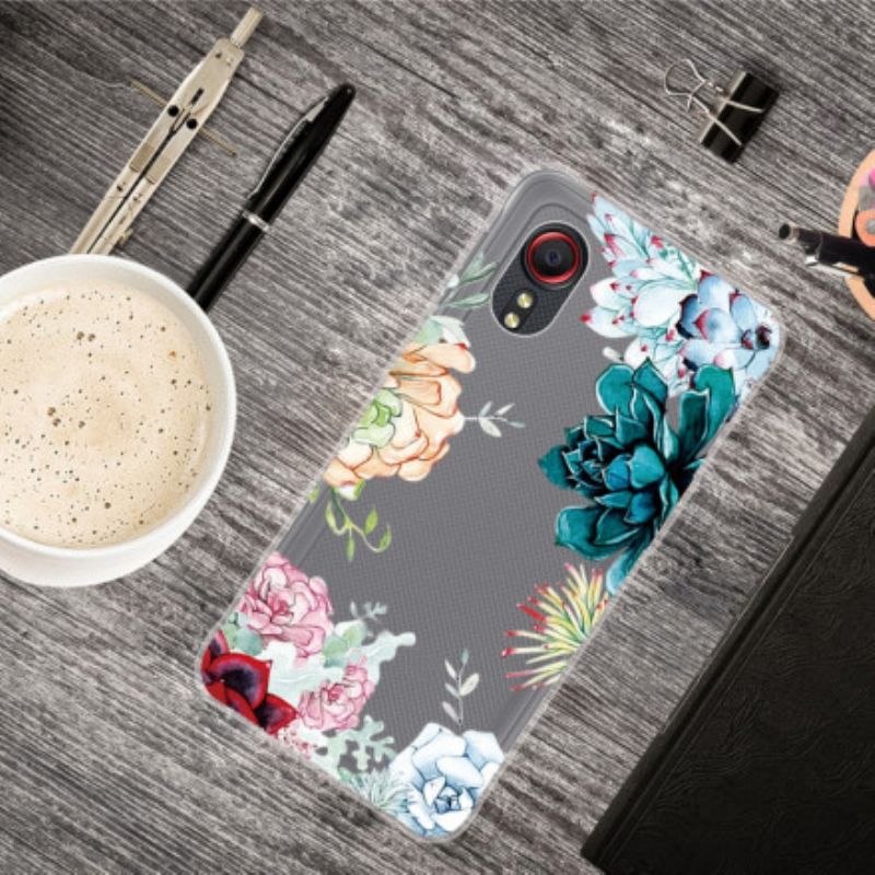 Cover Hoesje Samsung Galaxy Xcover 5 Telefoonhoesje Naadloze Aquarel Bloemen
