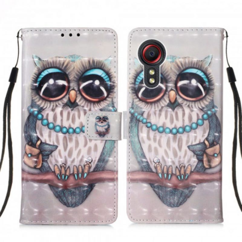 Flip Case Leren Samsung Galaxy Xcover 5 Miss Uil