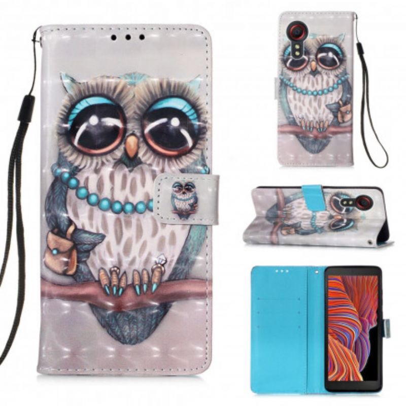 Flip Case Leren Samsung Galaxy Xcover 5 Miss Uil
