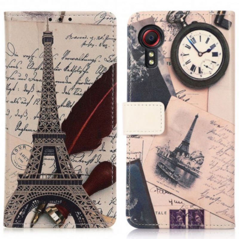 Folio-hoesje Samsung Galaxy Xcover 5 Eiffeltoren Van De Dichter