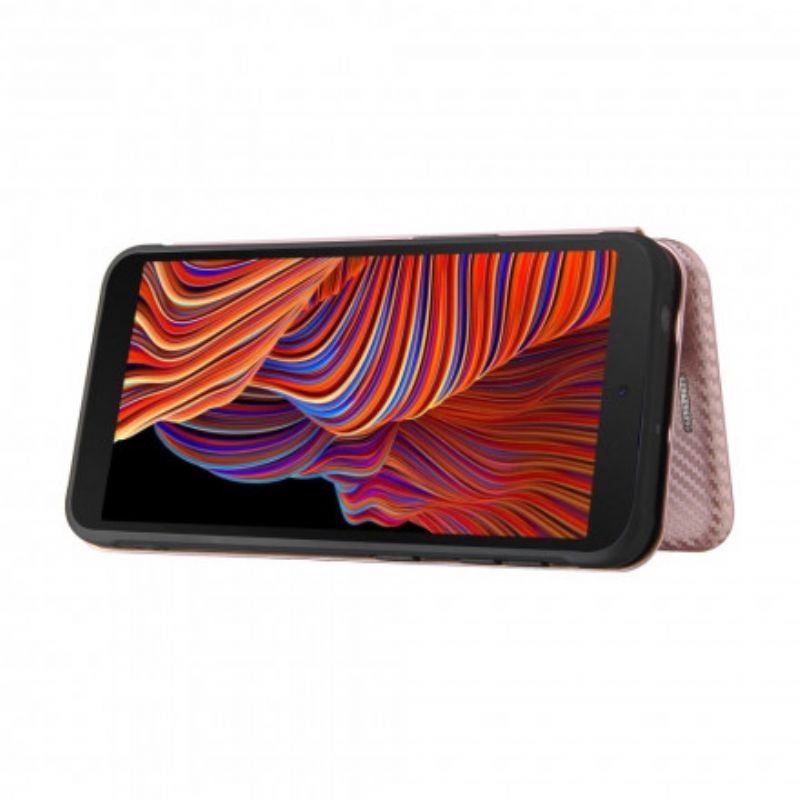 Folio-hoesje Samsung Galaxy Xcover 5 Koolstofvezel Bescherming Hoesje