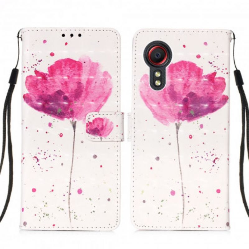 Folio-hoesje Samsung Galaxy Xcover 5 Poppy Aquarel