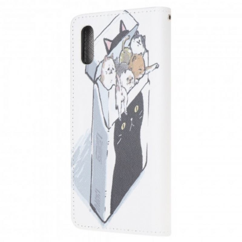 Folio-hoesje Samsung Galaxy Xcover 5 Telefoonhoesje Levering String Katten