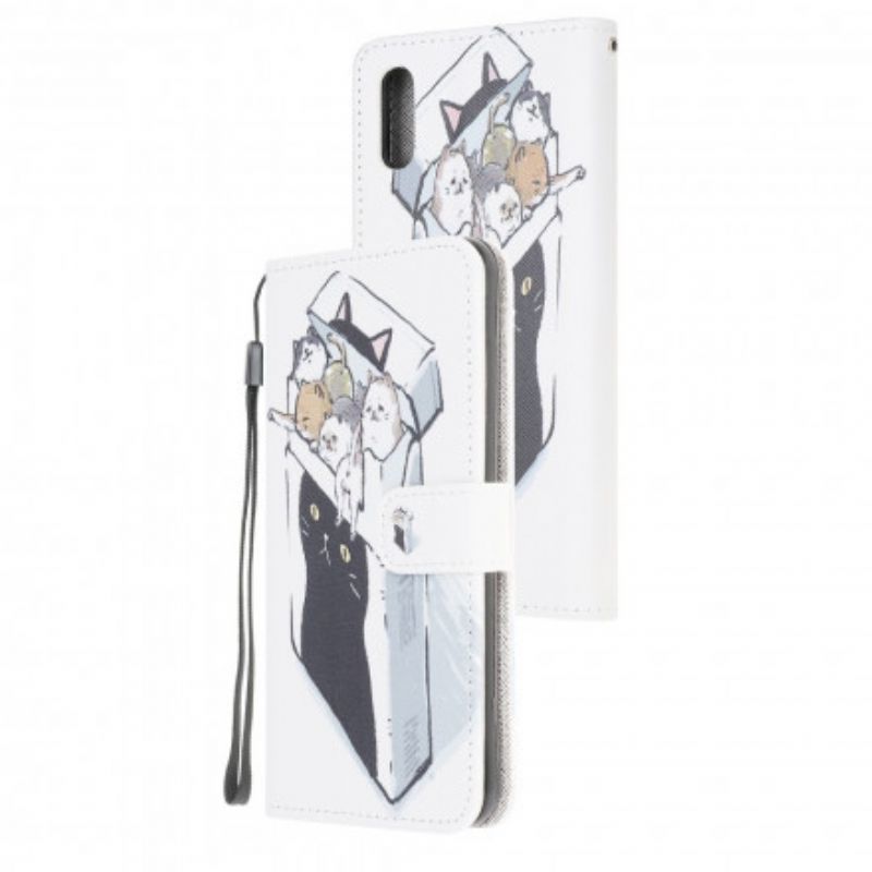 Folio-hoesje Samsung Galaxy Xcover 5 Telefoonhoesje Levering String Katten