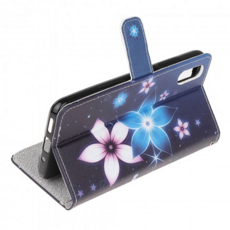 Folio-hoesje Samsung Galaxy Xcover 5 Telefoonhoesje Maanbloemen Met Riem
