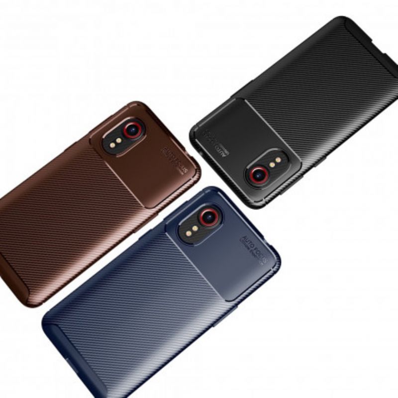 Hoesje Voor Samsung Galaxy Xcover 5 Flexibele Koolstofvezeltextuur