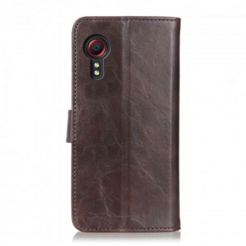Leren Hoesje Samsung Galaxy Xcover 5 Bison Leereffect Bescherming Hoesje