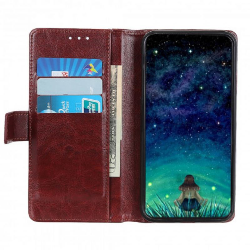 Leren Hoesje Samsung Galaxy Xcover 5 Dubbele Klinknagels Met Leereffect