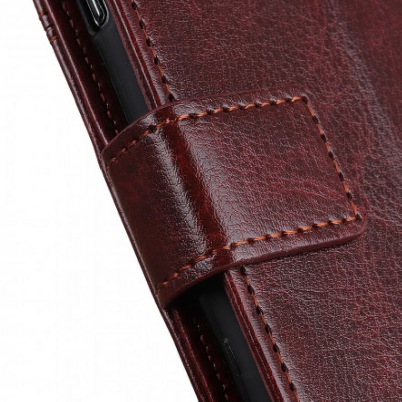 Leren Hoesje Samsung Galaxy Xcover 5 Dubbele Klinknagels Met Leereffect
