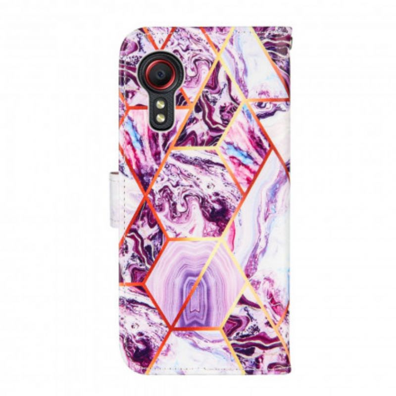 Leren Hoesje Samsung Galaxy Xcover 5 Geometrisch Marmer