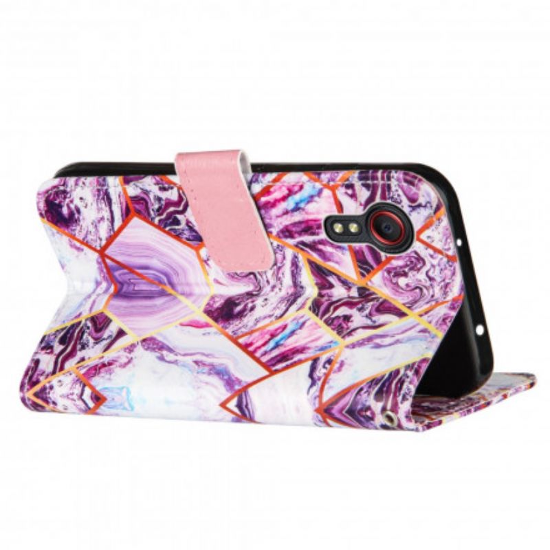 Leren Hoesje Samsung Galaxy Xcover 5 Geometrisch Marmer
