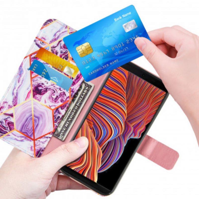 Leren Hoesje Samsung Galaxy Xcover 5 Geometrisch Marmer