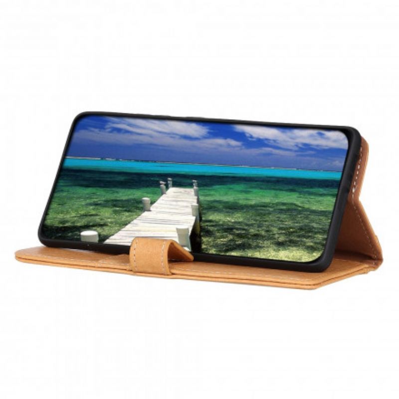 Leren Hoesje Samsung Galaxy Xcover 5 Kunstleer Neushoorn Stijl Bescherming Hoesje