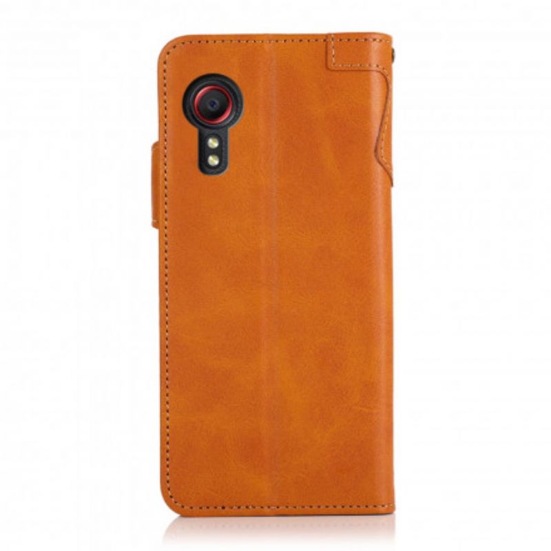 Leren Hoesje Samsung Galaxy Xcover 5 Magnetische Knop Khazneh Bescherming Hoesje